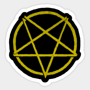 Satanic Pentagram | Sulphur Yellow | Hail Satan Sticker